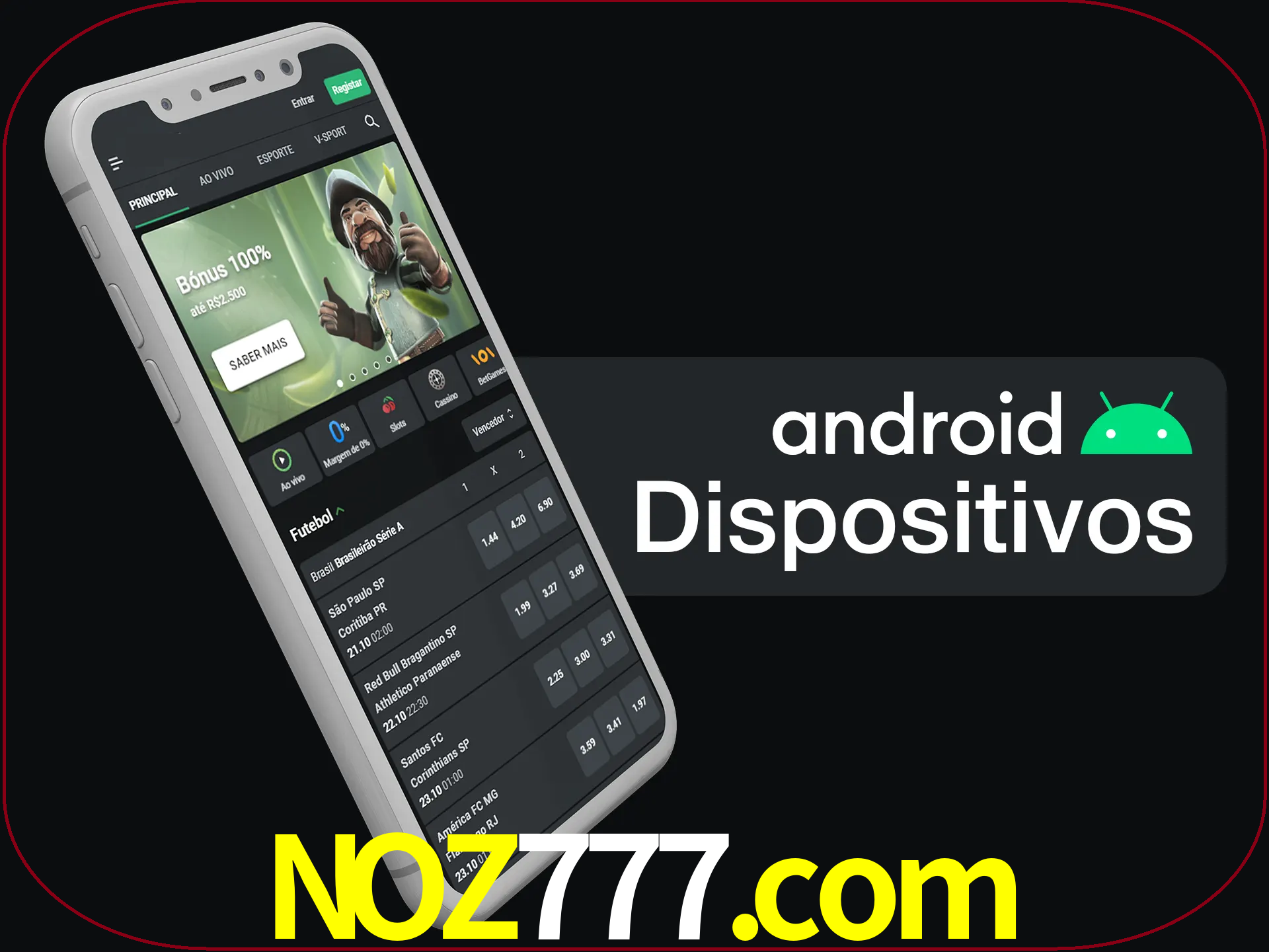 O aplicativo suporta a maioria de todos os dispositivos Android.