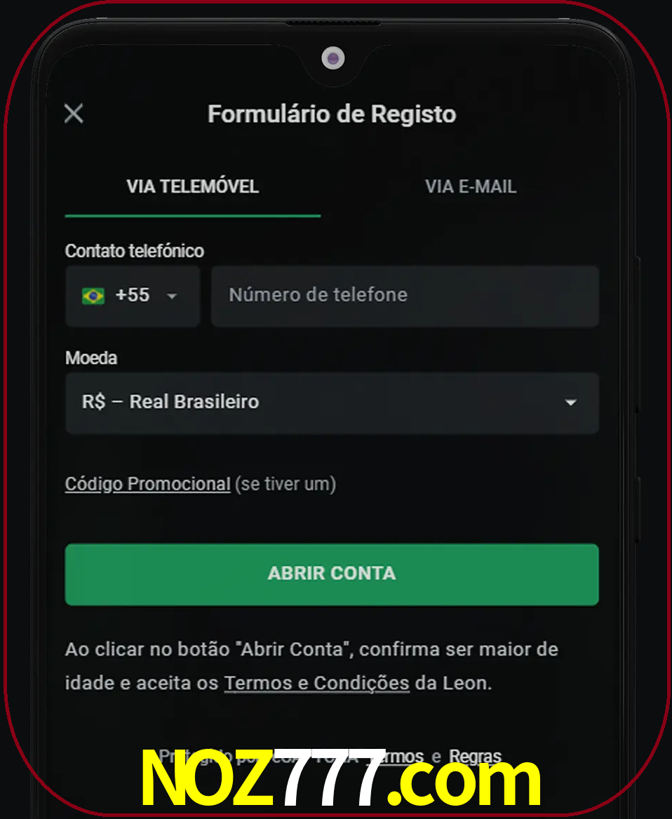 Abra o aplicativo e inicie o processo de registro.