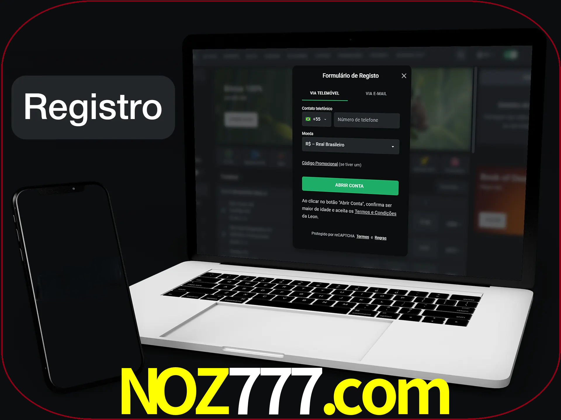 O registro na LeonBet é simples.