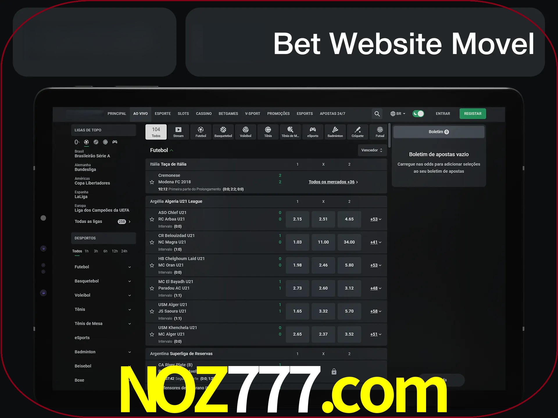 Use nosso website em qualquer dispositivo.